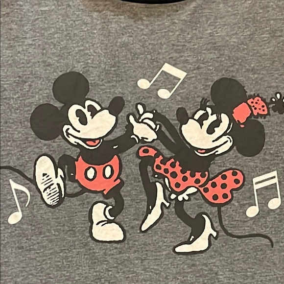 Torrid Gray and Black Mickey and Minnie 3/4 Sleeve Tee - Picture 7 of 7